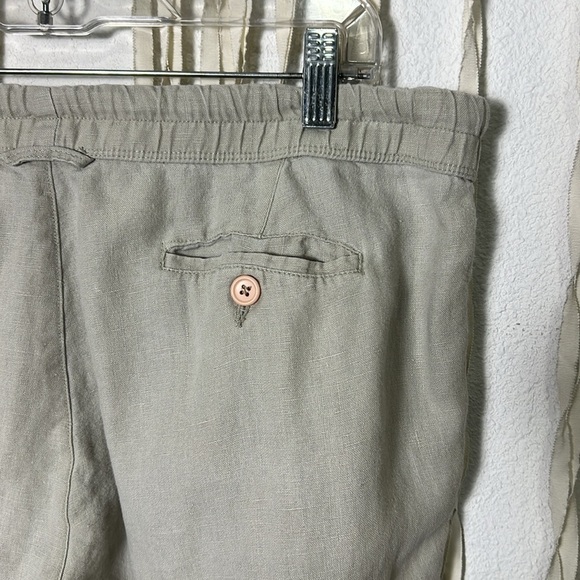 James Perse Tan Linen Soft Drape Pant Pull On with Pockets Size 3/L - Picture 6 of 13